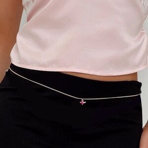 Princess Polly Madein Belly Chain Heart jewelry stomach pink angel wings gold